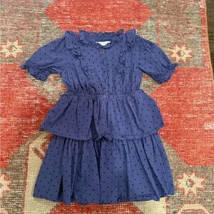 Janie and Jack Navy Ruffled Dress
